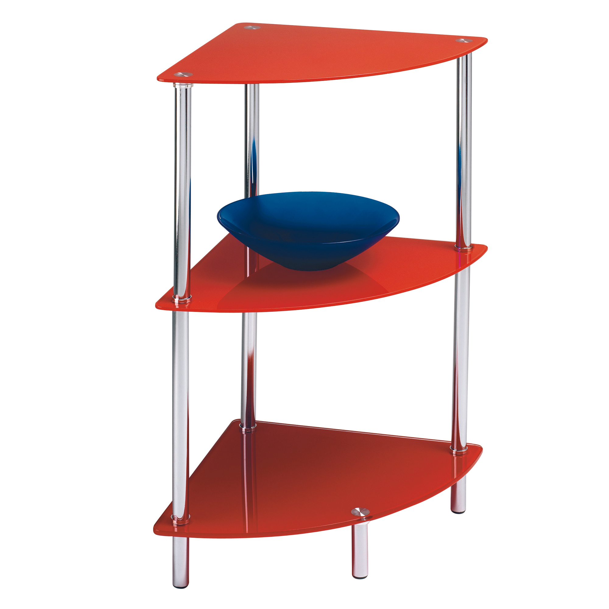 etagere d'angle rouge