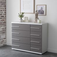 commode blanc gris
