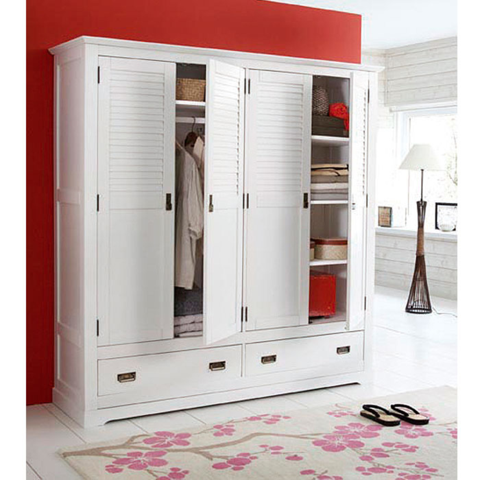Armoire 4 portes 2 tiroirs maloom - blanc - anniversaire 40 ans ... Armoire 4 portes 2 tiroirs maloom - blanc - anniversaire 40 ans ...