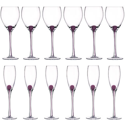 Lot 6 Verres à Pied 27cl Flutes Drip Violet Luminarc Acheter Lot 6 Verres à Pied 27cl Flutes Drip Violet Luminarc