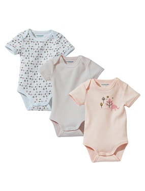 lot de 3 bodies bebe manches courtes assortis vertbaudet