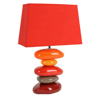 lampe a poser galet rouge