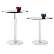 Table ronde Fabia Plateau blanc - pied r�glable - Couleur pied:Alu. Satin�