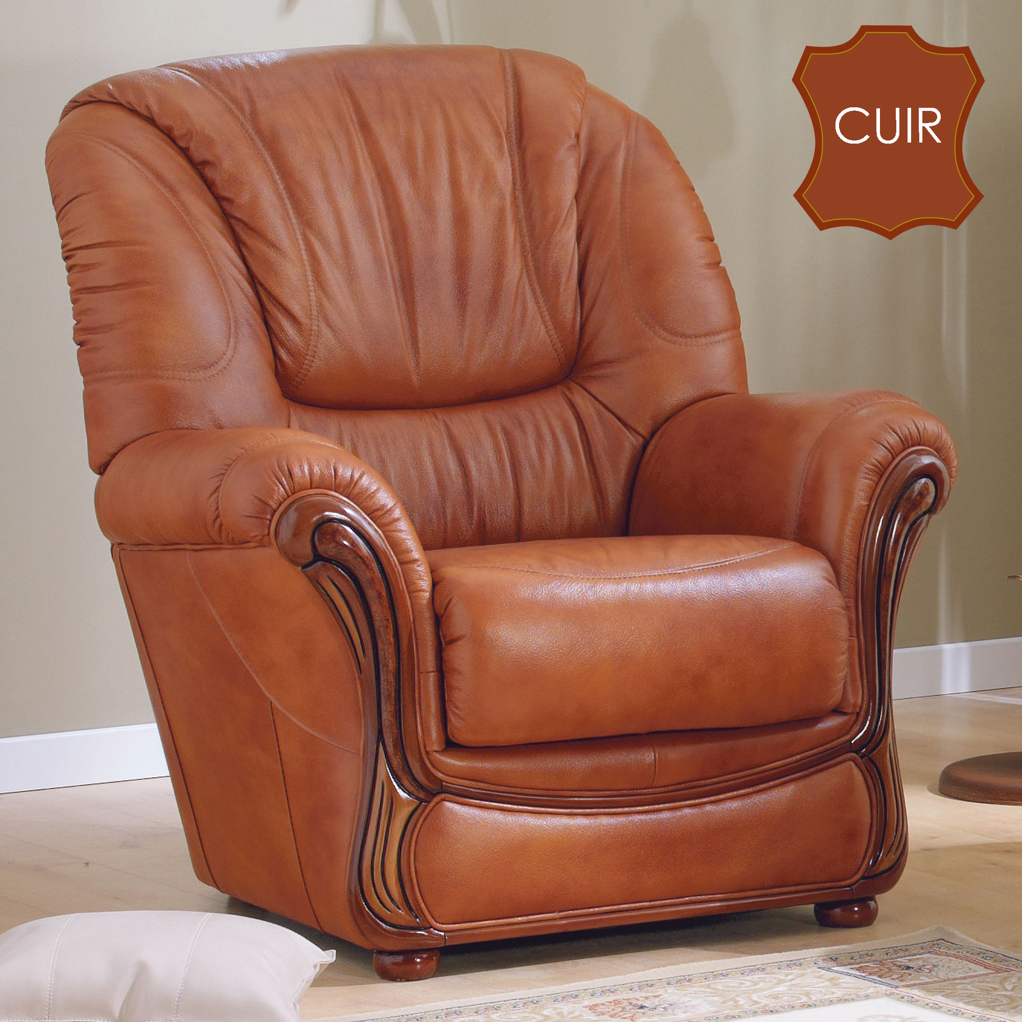 Fauteuil cuir giada marron anniversaire 40 ans acheter ce ...