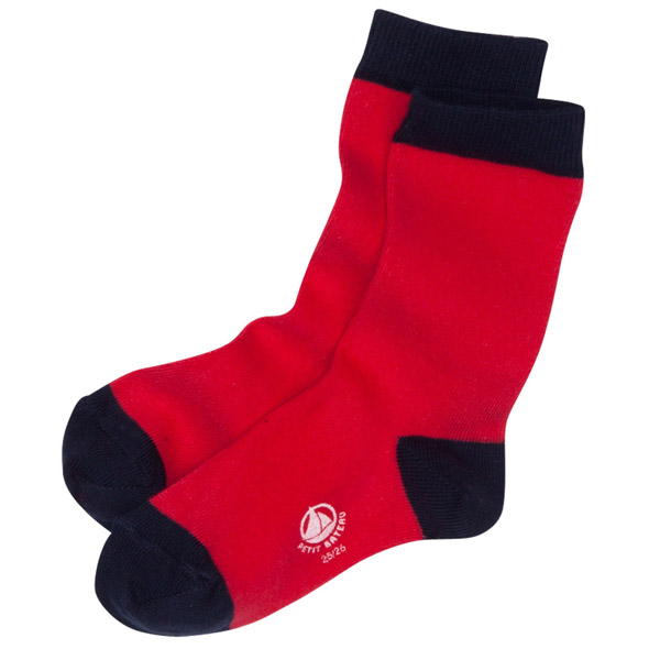Chaussettes marine et rouge - 23-24
