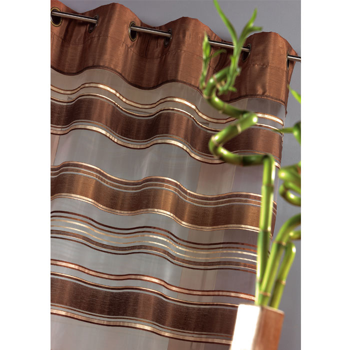 Rideau organza rayure bayadere 140x240 chocolat - Acheter ce produit ... Rideau organza rayure bayadere 140x240 chocolat - Acheter ce produit ...