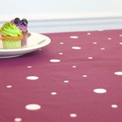 Nappe coton enduit avec motifs Pois - Couleur:Violet - Taille:160x160cm