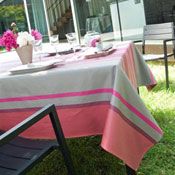 Nappe ovale coton et acrylique - Violet et Gris Biarritz - Taille:170x220cm