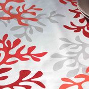 Nappe rectangle coton enduit Rouge - Corail - Taille:160x240cm