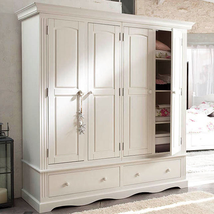 Armoire 4 portes 2 tiroirs norman blanc anniversaire 40 ans Acheter